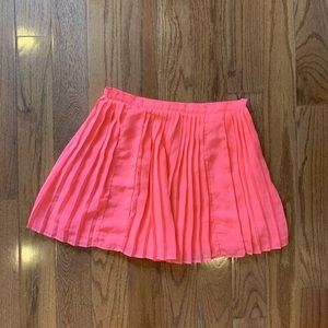 LF Hot Pink Pleated Mini Skirt